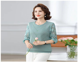 減齡拼接長袖衫